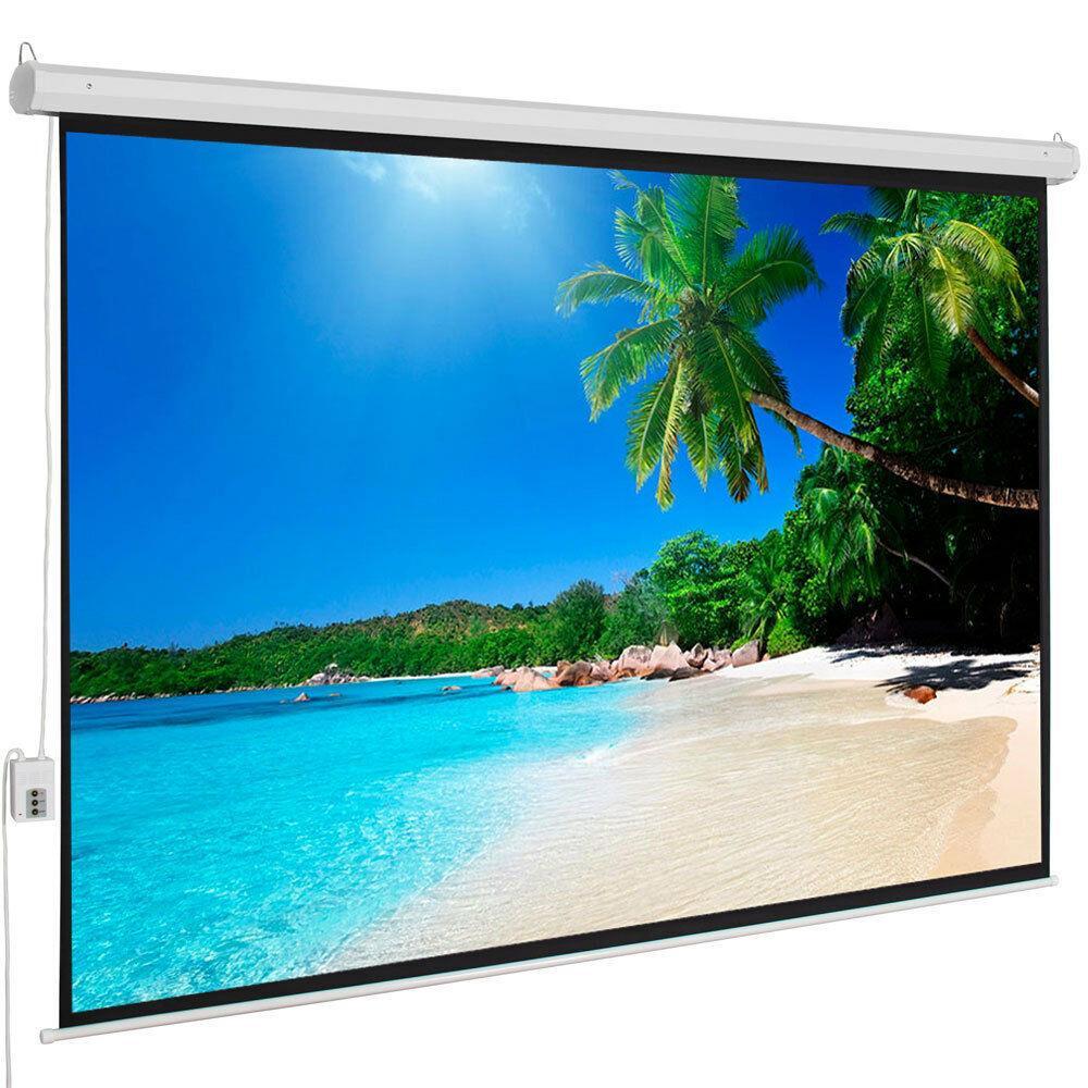 100" 4:3 Material Foldable Electric Motorized Projector Screen 80x60" + Remote