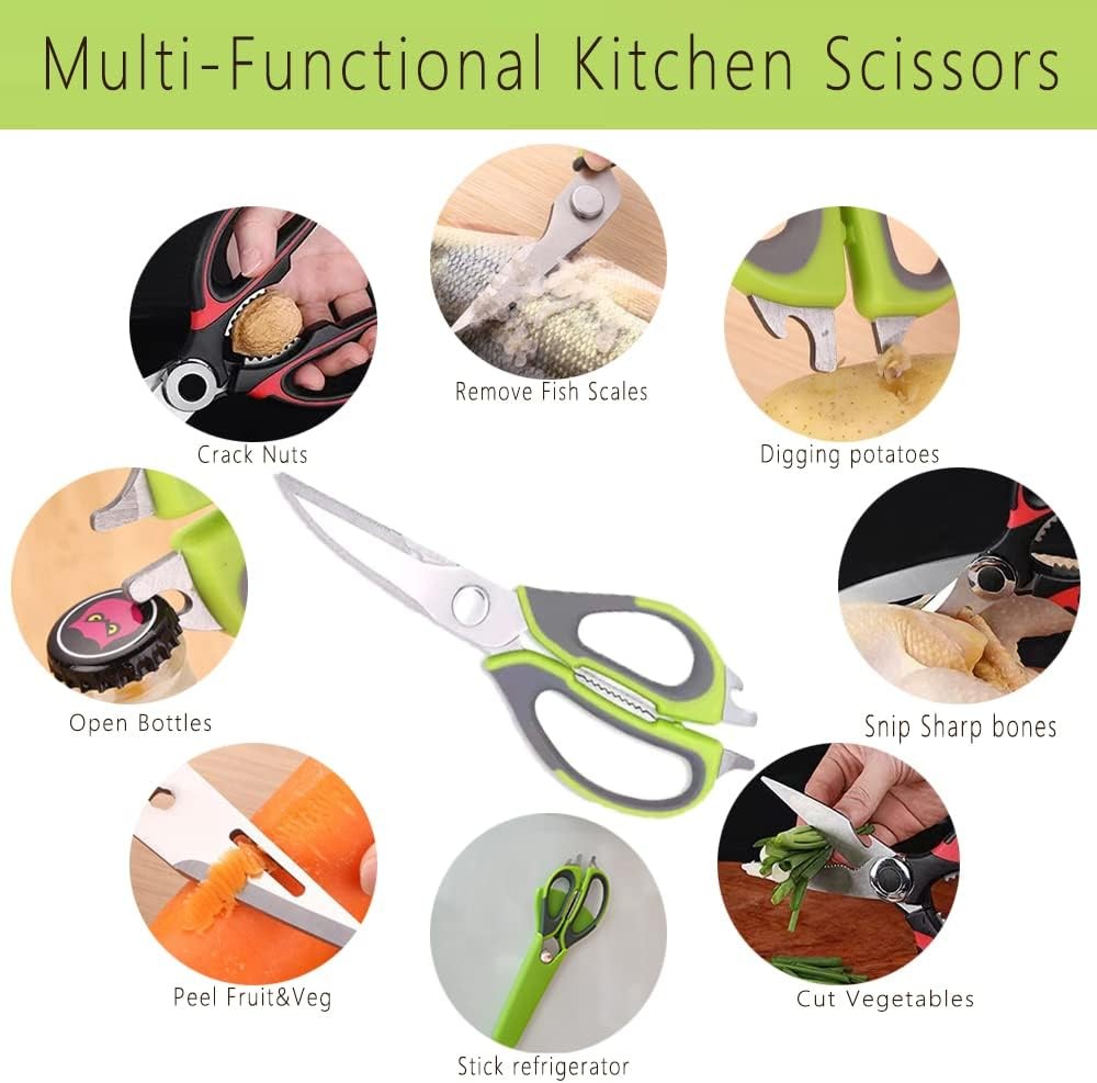 Kitchen Shears Sharp Scissors Stainless Steel Meat Chicken Professional BBQ New