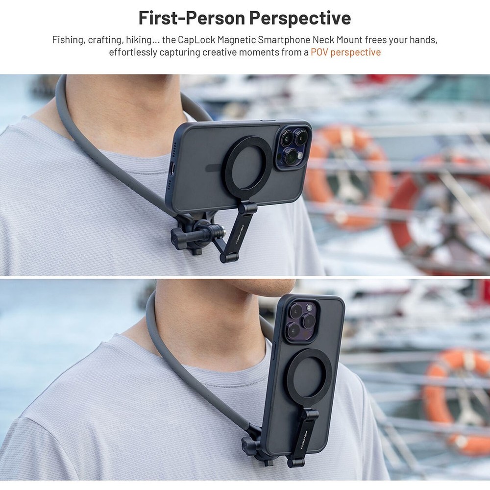 PGYTECH CapLock Magnetic Neck Mount Max for Smartphone, Gray