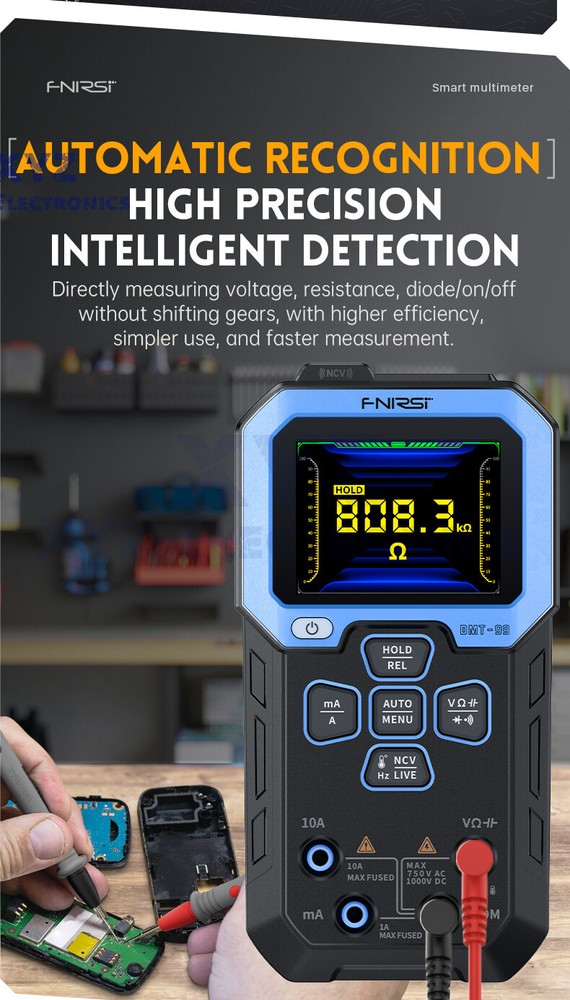 FNIRSI DMT-99 High Precision Smart Digital Multimeter 10000 Counts 2.4" Screen