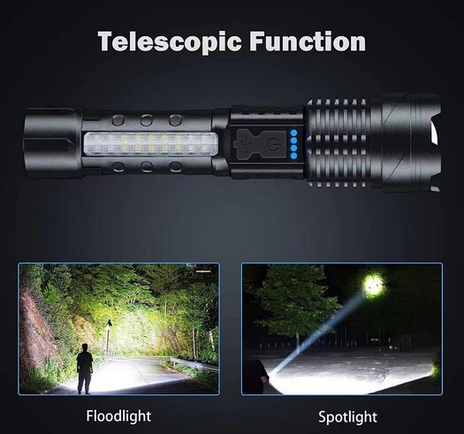 1000000 Lumens Rechargeable Super Bright LED Tactical Flashlight LED Work Light