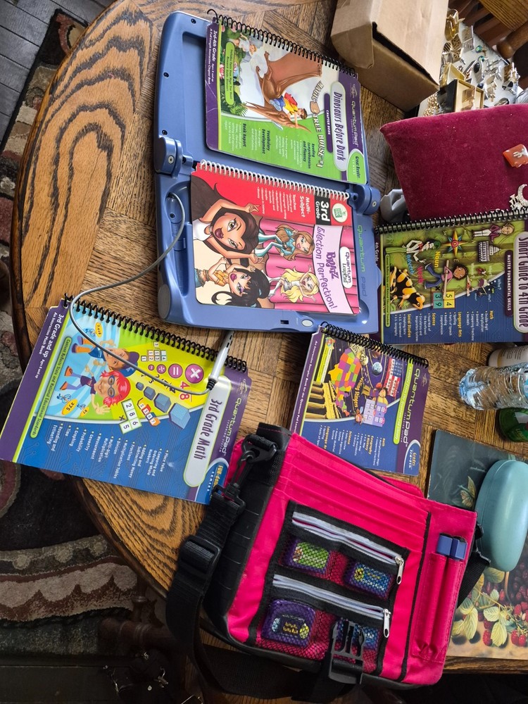 Leappad Quantum Pad Learning System 3rd 4th Grade 6 Games & Books Markers Works