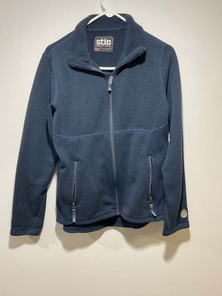 STIO Womens Sweetwater Fleece Jacket Sz L Blue Full Zip Pockets
