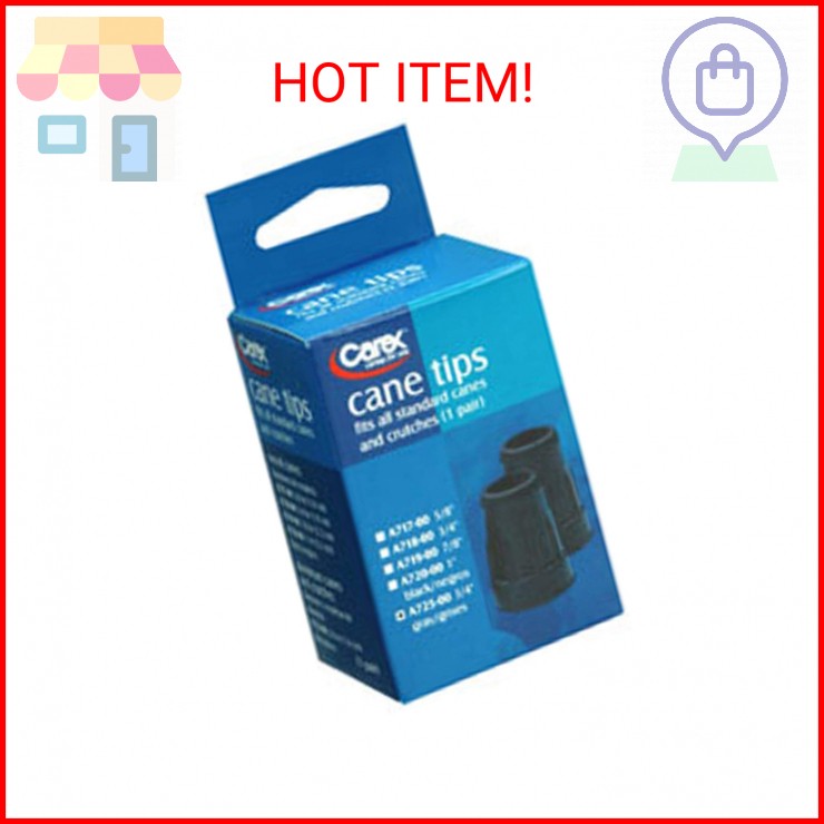 Carex Gray Cane Tips 3/4 in, 2 ea