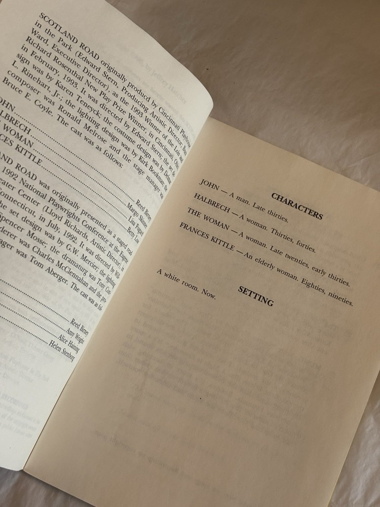 SCOTLAND ROAD Jeffrey Hatcher - Dramatists Acting Edition SCRIPT