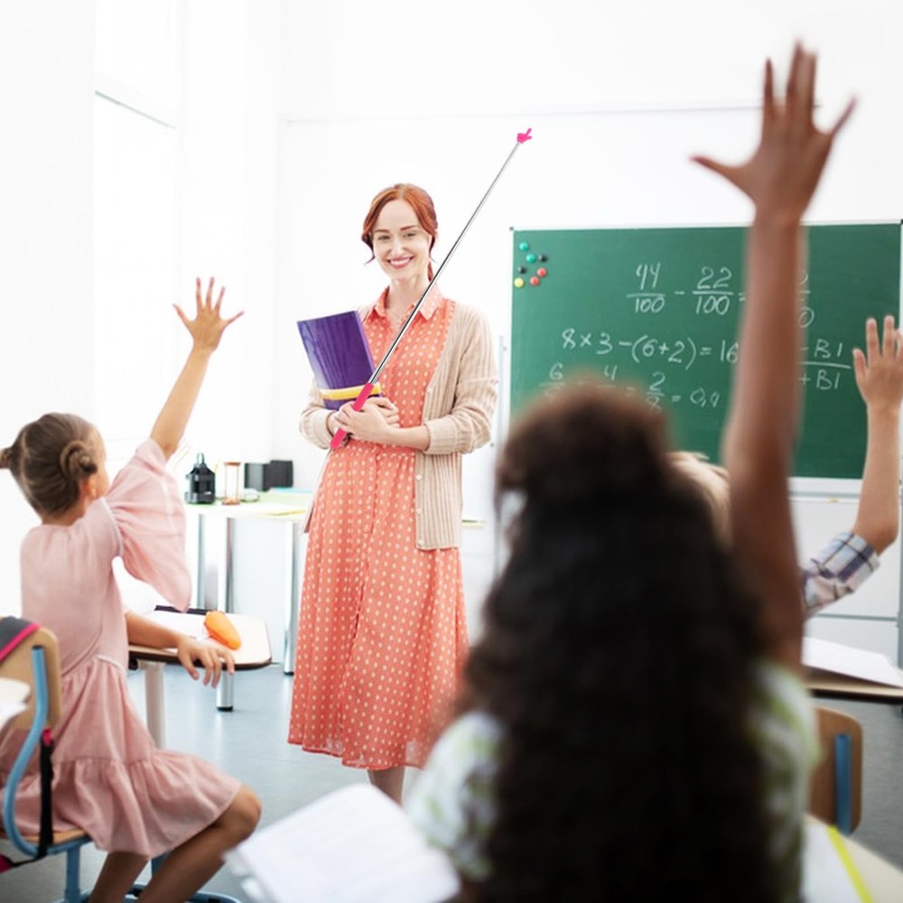 DIVINA VITAE Telescopic Teacher Pointer Extendable Stick for Pink