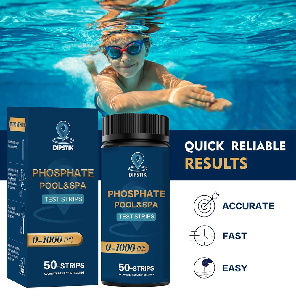 50-Pack Phosphate Test Strips for Pool Spa Hot Tub Quick Accurate Water Testing