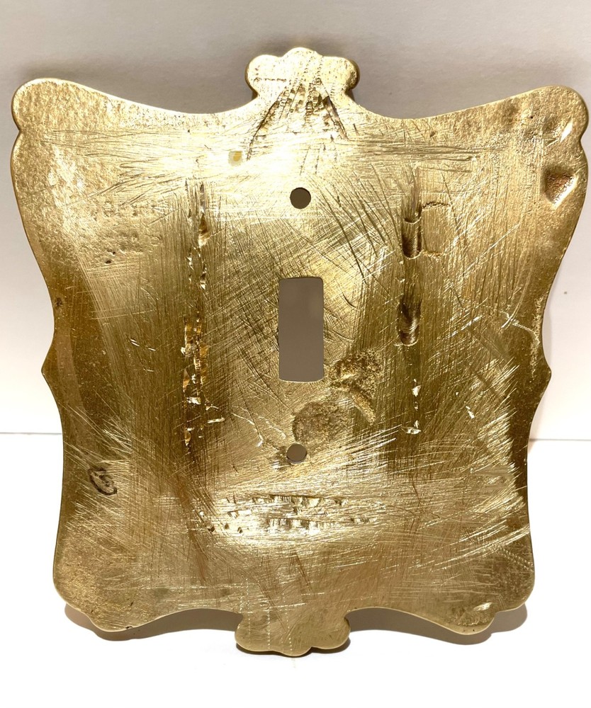 VINTAGE 1960’s SOLID BRASS Eagle Motif Single Light Switch Cover! RARE!