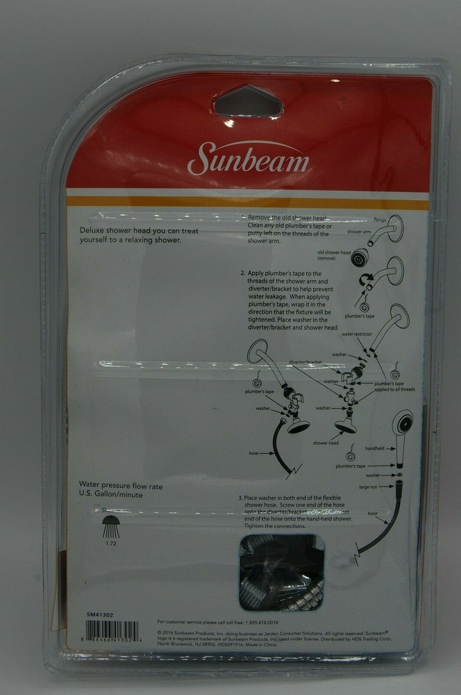 Sunbeam Shower Head & Massager Set - SM41302
