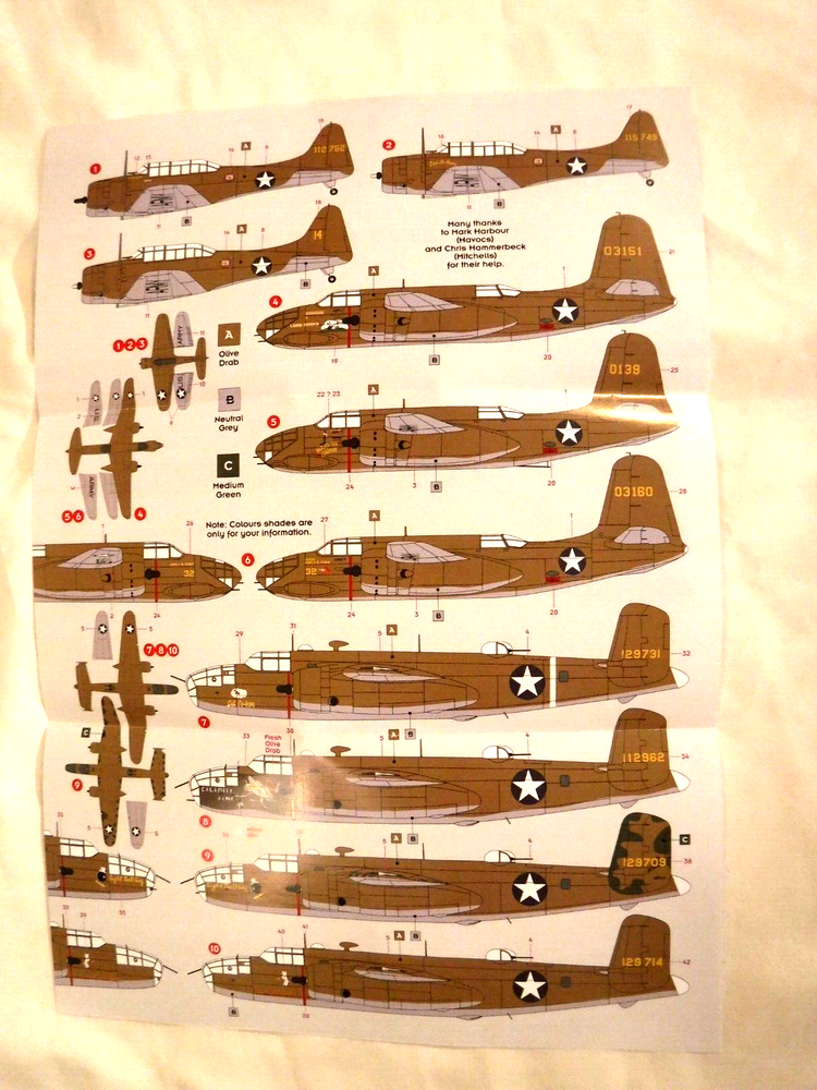 1/72 DK Decals Mitchell 3rd Attack Group The Grim Reapers 1942 # 72103