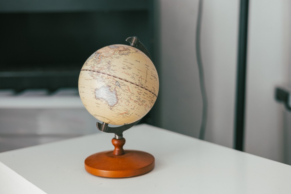 Decorative 9" Globe with Wood Base