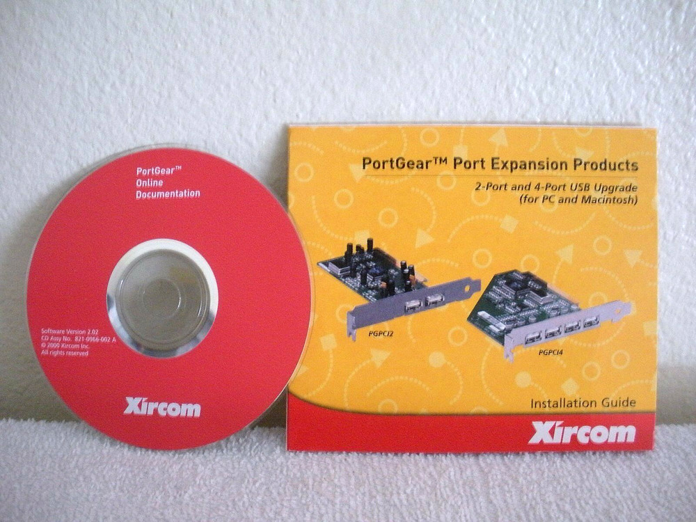 2005 XIRCOM PORTGEAR USB INSTALL DRIVER v2.02 CD - PC & Mac - PGPC12 PGPC14