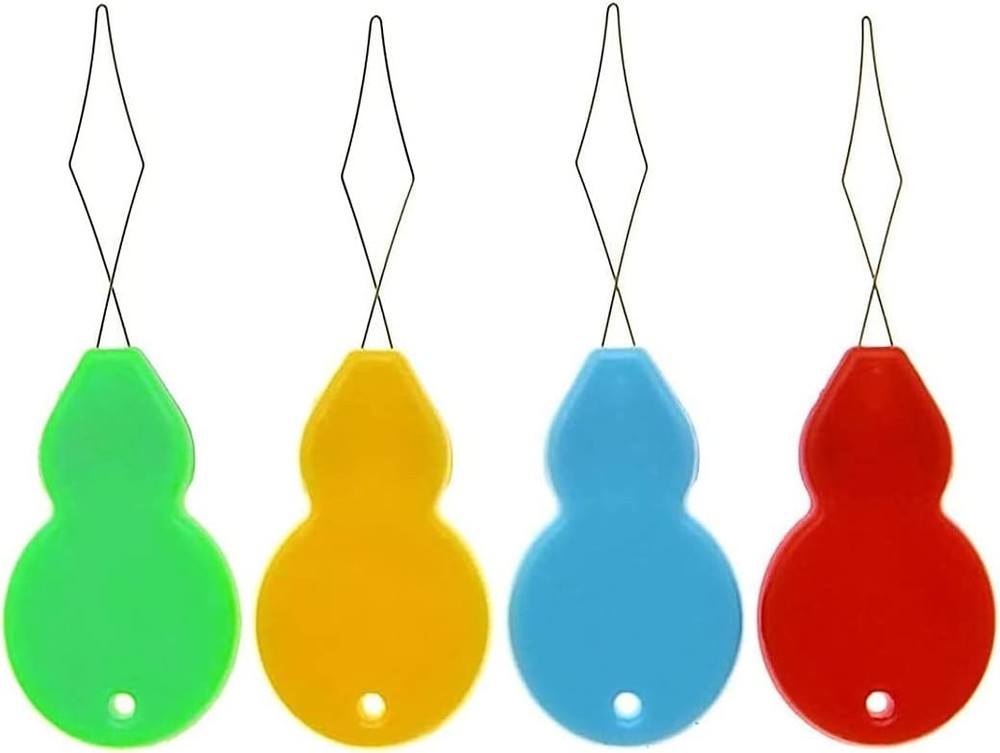 Compact Gourd Needle Threaders - 30 pcs in Various Sizes, Multicolor & Durable