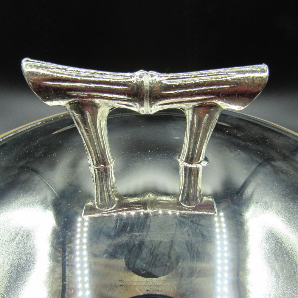 Silver Plated Dinner Serving Bowl With Glass Anchor Hocking Fire King Insert