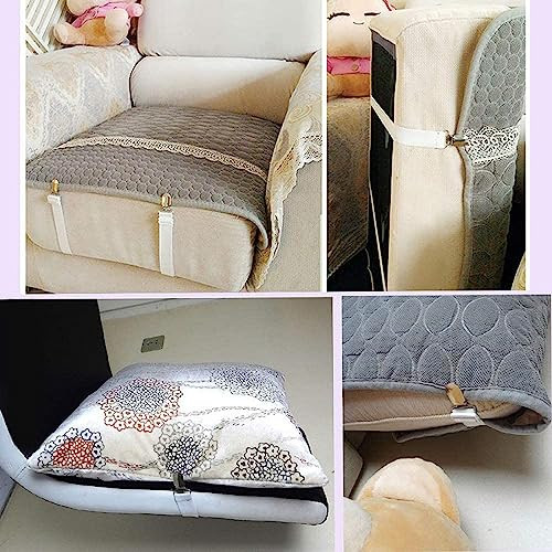 8 pcs Adjustable Bed Sheet Straps,Bed Sheet Clips, Elastic Bed Fitted Sheet