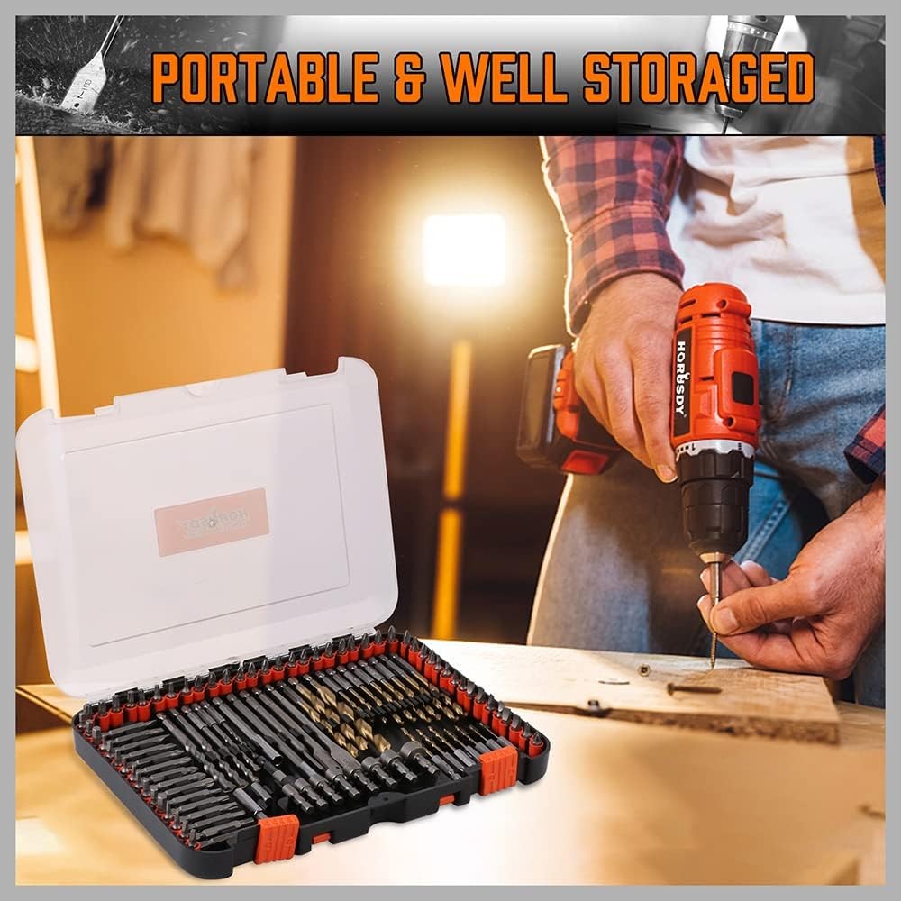 Impact drill bit set 112 pieces hex shank driver bits screwdriver bits kit