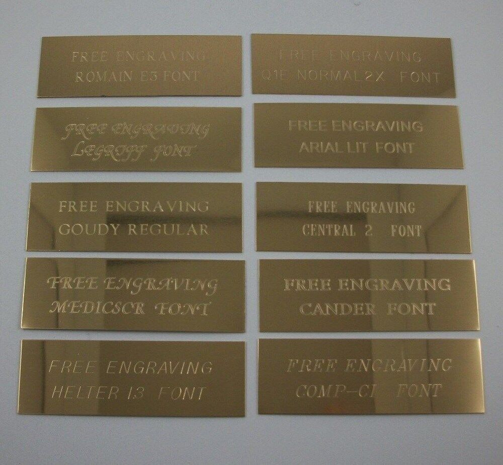 Custom Engraved 1" x 6"  Brass Plate