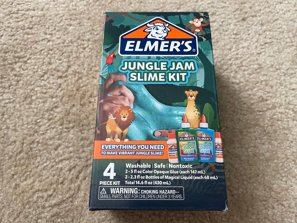 Elmer's Jungle Jam Slime Kit 4 Piece Kit New Sealed