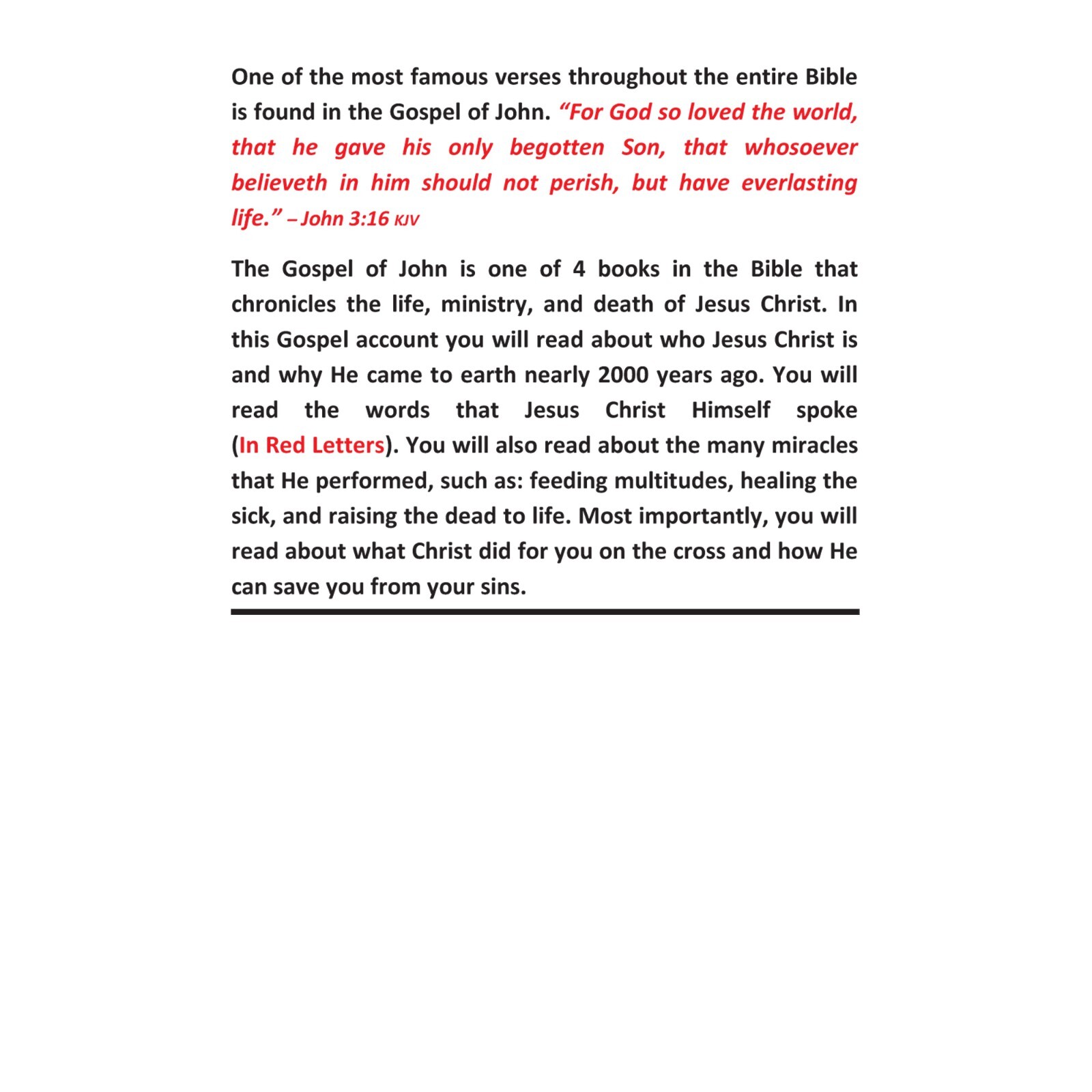 The Gospel of John | Red Letter | Pack of 10 | KJV | Gospel Tracts