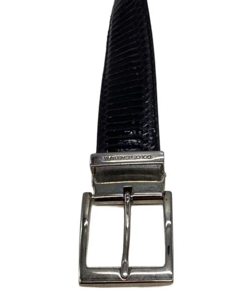 DOLCE & GABBANA Leather embossed belt black