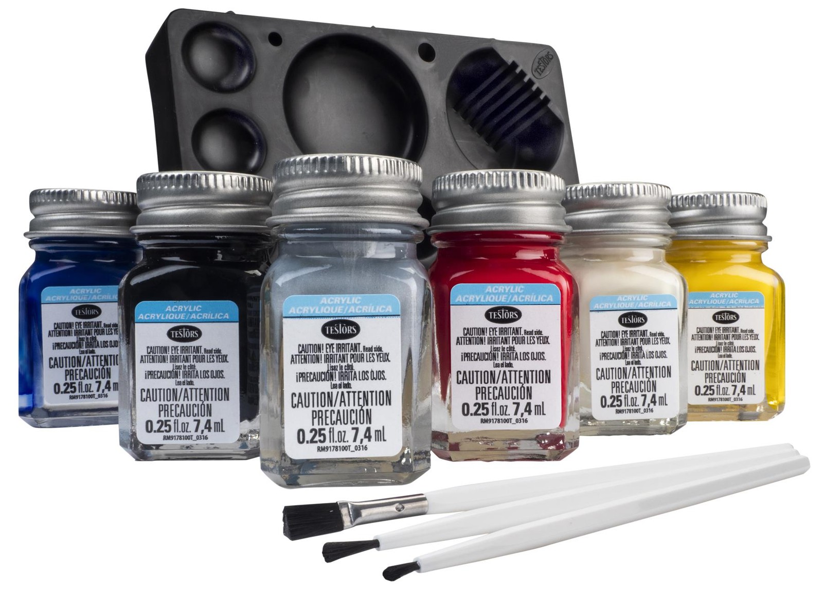 Testors Acrylic Paint Sets, 10 pc Primary Colors- 290291