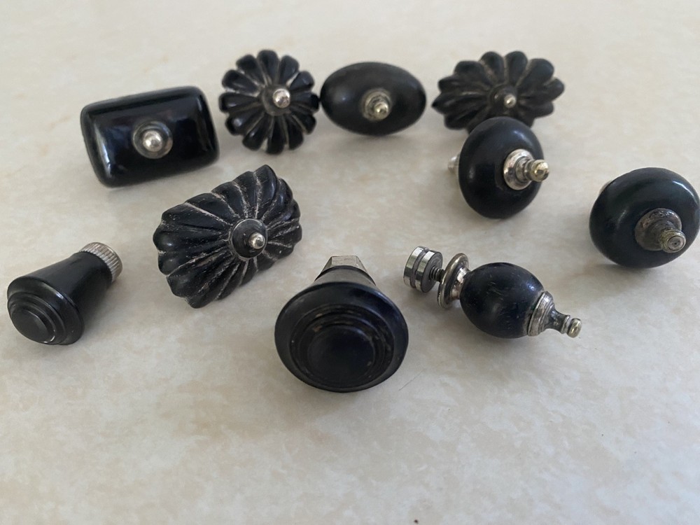 10 Victorian silver plate Bakelite Old Pewter Tea pot lid Knobs Top finials Knob