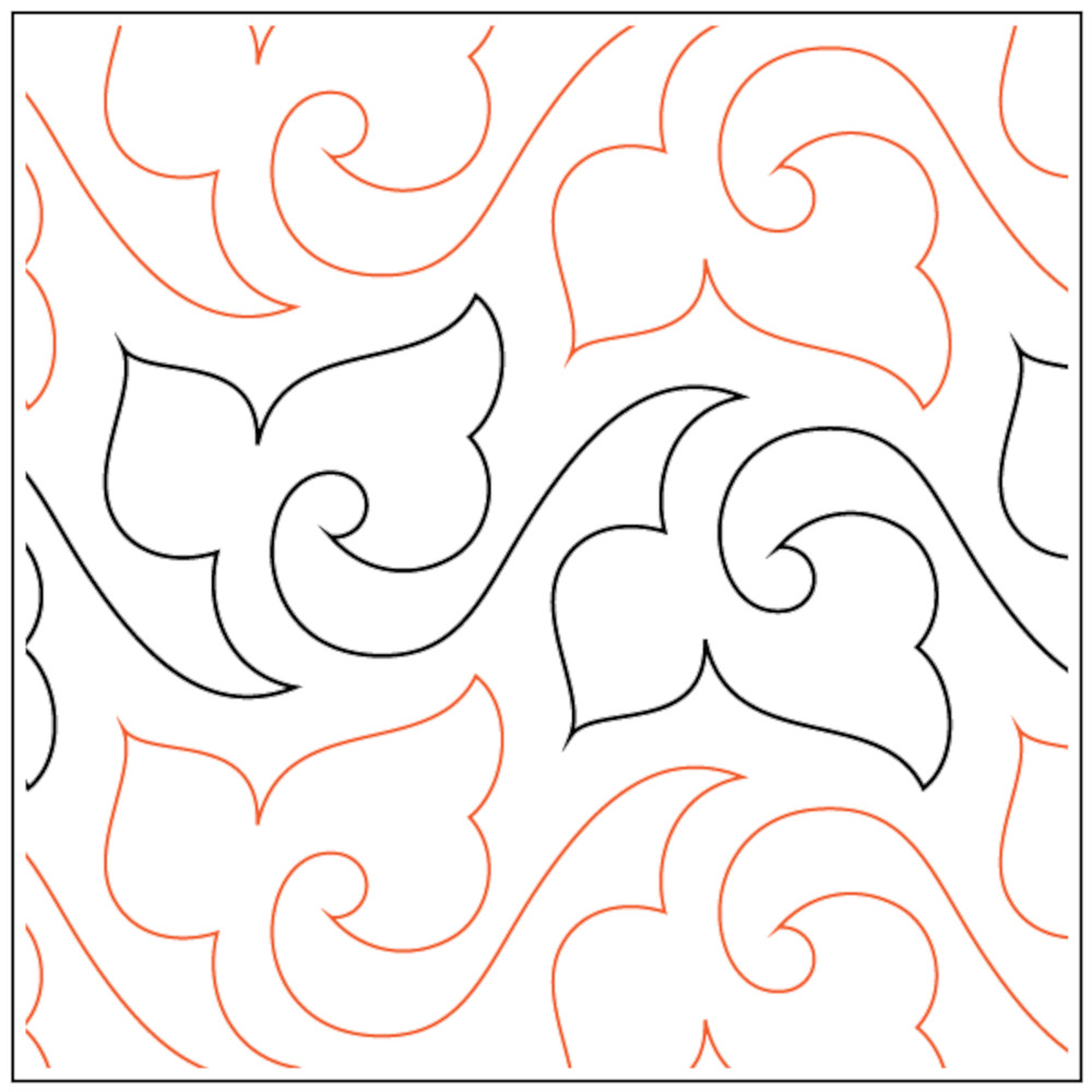 Pantograph Quilting Floral Leaves Quilt Pattern Longarm Machine Leaf Template