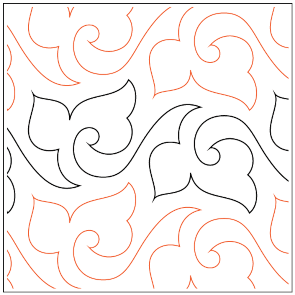 Pantograph Quilting Floral Leaves Quilt Pattern Longarm Machine Leaf Template