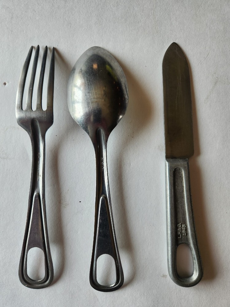 Mess Kit WWII Era M.A. & Co. 1945 With Knife Fork Spoon