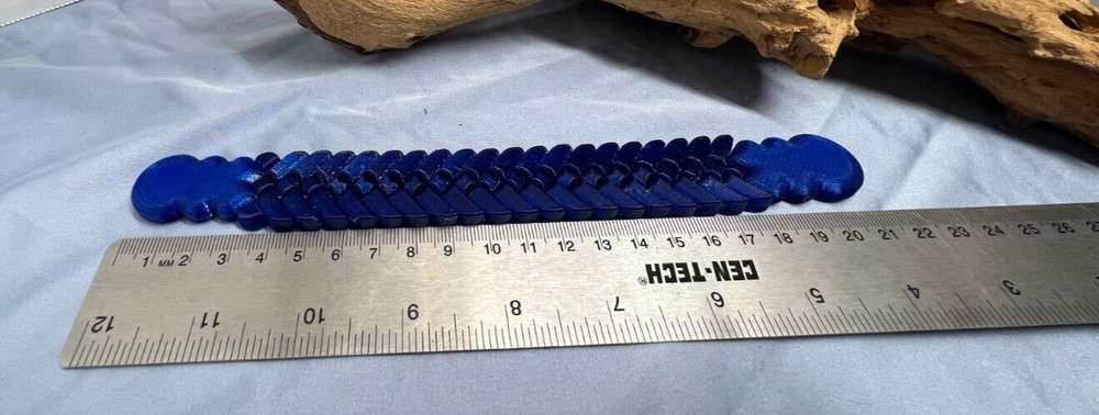 Blue snake skin texture Chotki handmade 3D printed Size 21 cm 31 gram