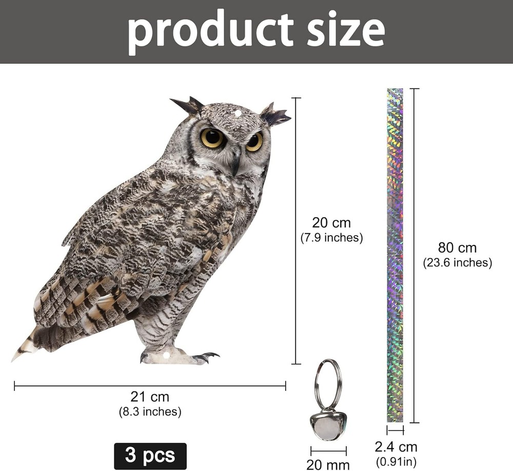 Hanging Owl Scare Device for Garden