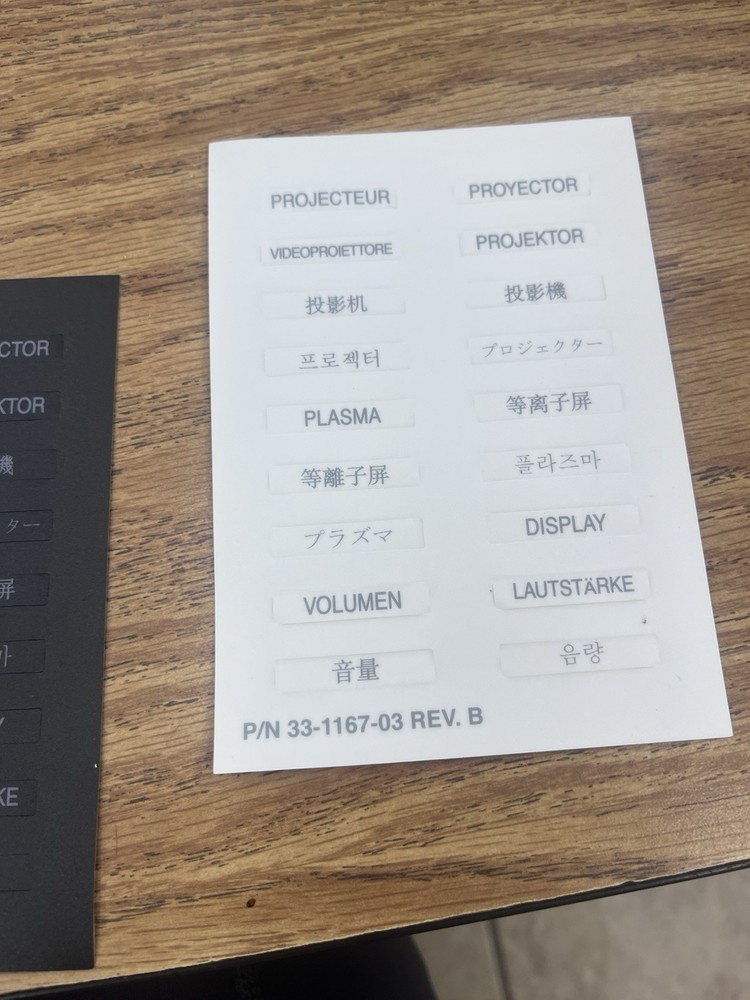 Extron Keypad Replacement Labels Projector AV IP Plus Medialink Controller MLC