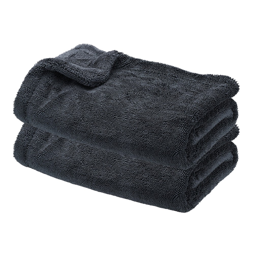 2 Pieces Double Layer Microfiber Car 24x35 Inch, Gray (1300GSM)