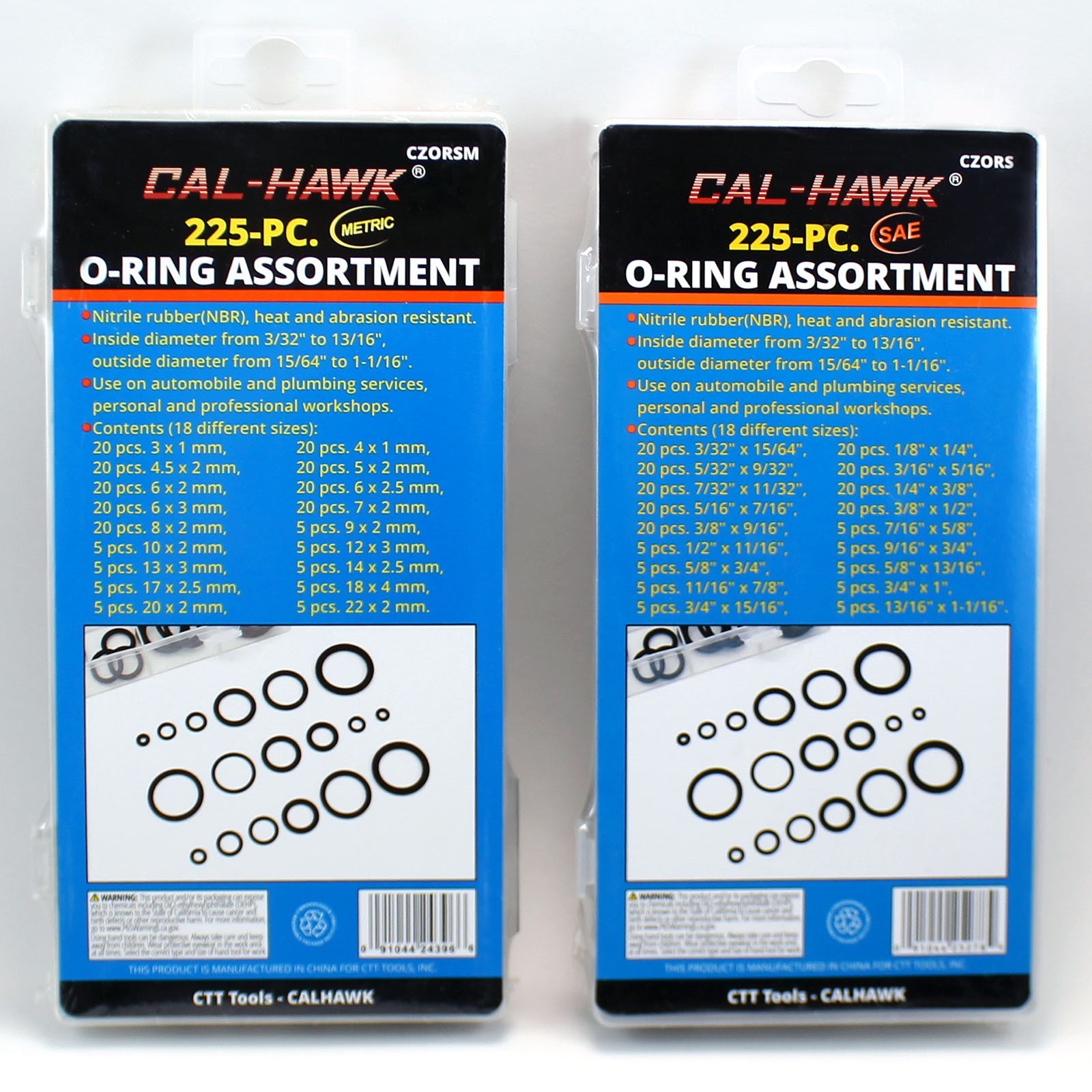 450 pc O-Ring Assortment Set Metric and SAE Plumbing Rubber Gasket Tool Kit
