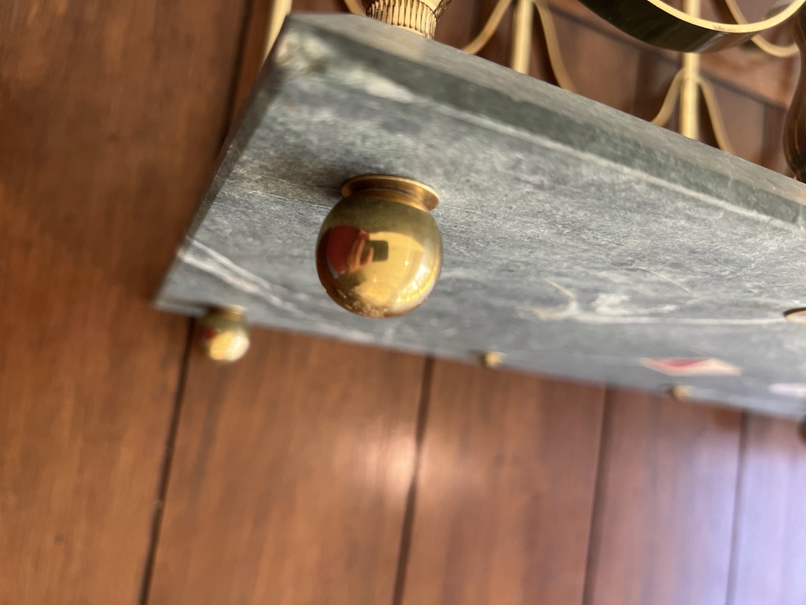 WINE Bottle RACK TRAY Magazine HOLDER Brass Marble BARWARE CHIC DUDE