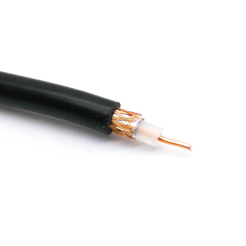 5FT RG58 Coaxial Cable Shielded with Black PVC Jacket Solid Copper Core