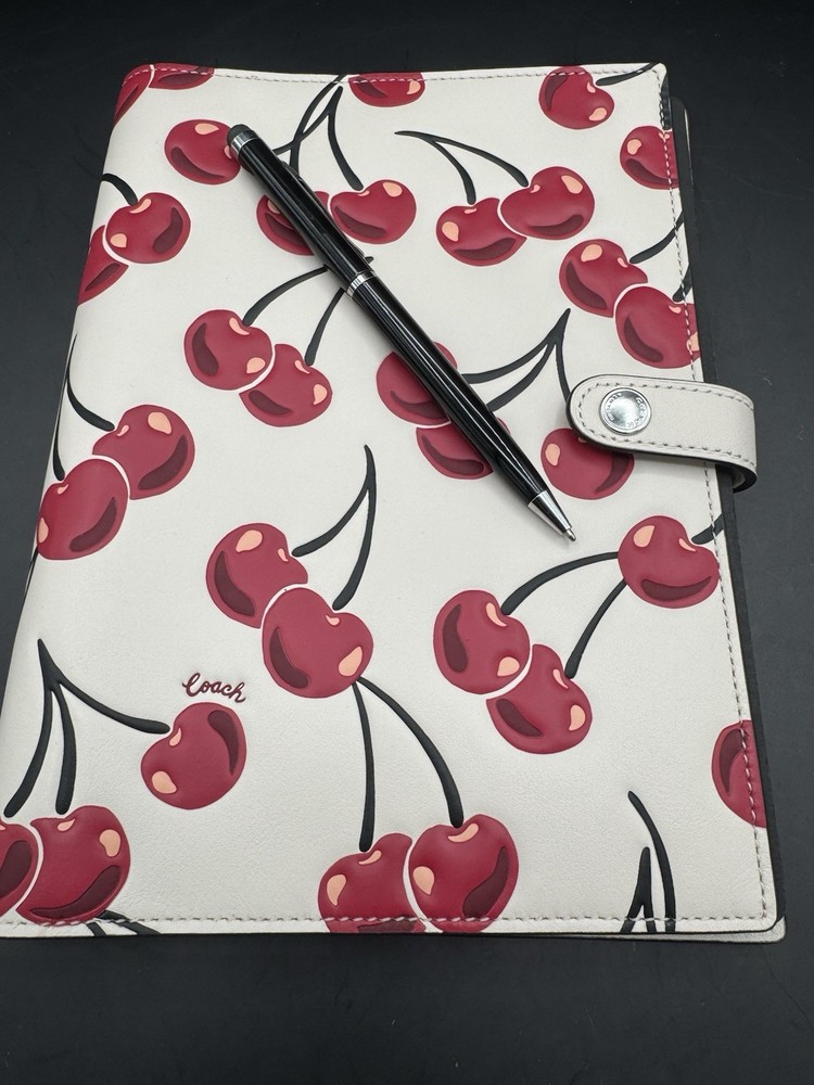 Coach Notebook Cover White Cherry