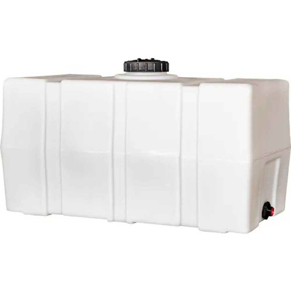 RomoTech 100 Gallon Plastic Storage Tank, Square End with Flat Bottom