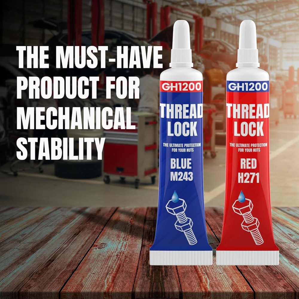 2 Pack Thread Lock Medium and Strong Strength, Threadlocker Lock Tight & Seal