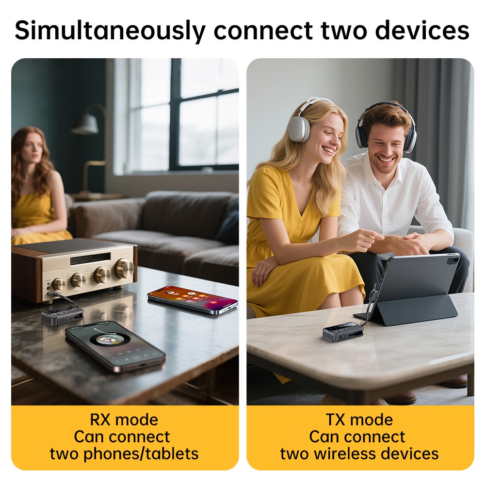 Bluetooth 5.4 Transmitter Receiver Wireless Adapter Audio 3.5MM Jack USB Type C