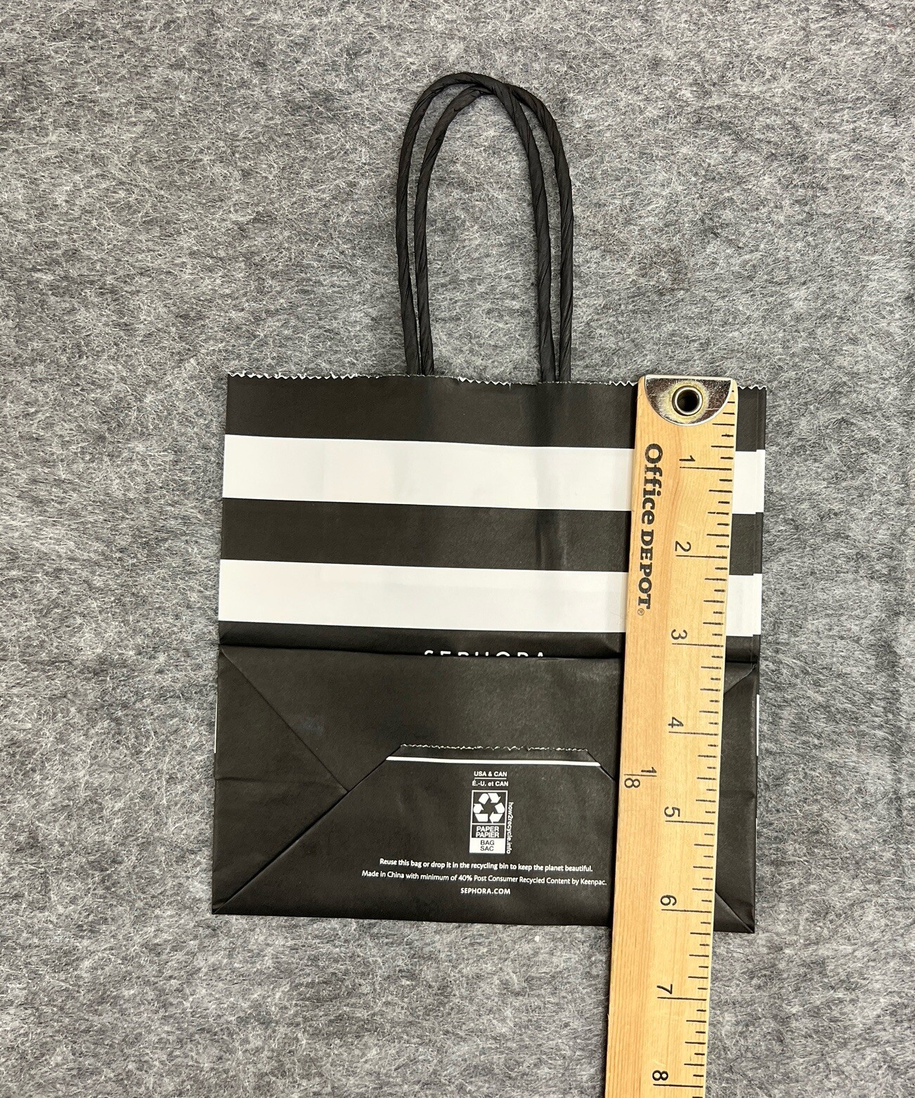 Sephora Paper Gift Bags 6X6X3 Black & White Stripes Store Lot of 10 NEW (Mini)