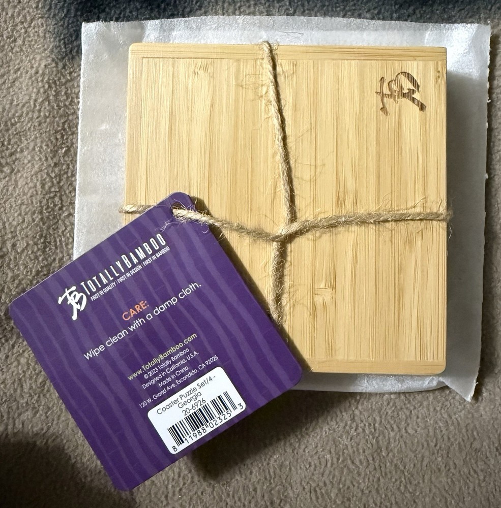 Totallybamboo Georgia Puzzle Coaster Set