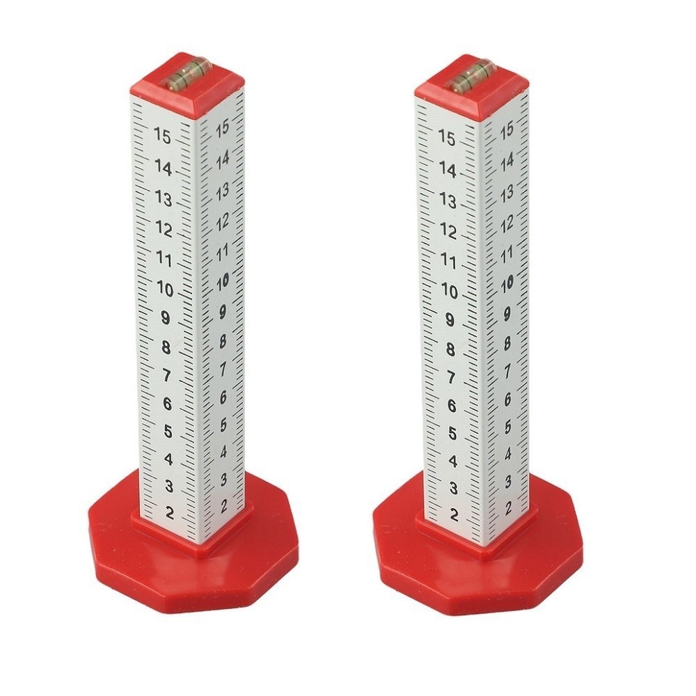 2pcs Red White Ceiling Leveling Rulers for Equal Height Tile Installation