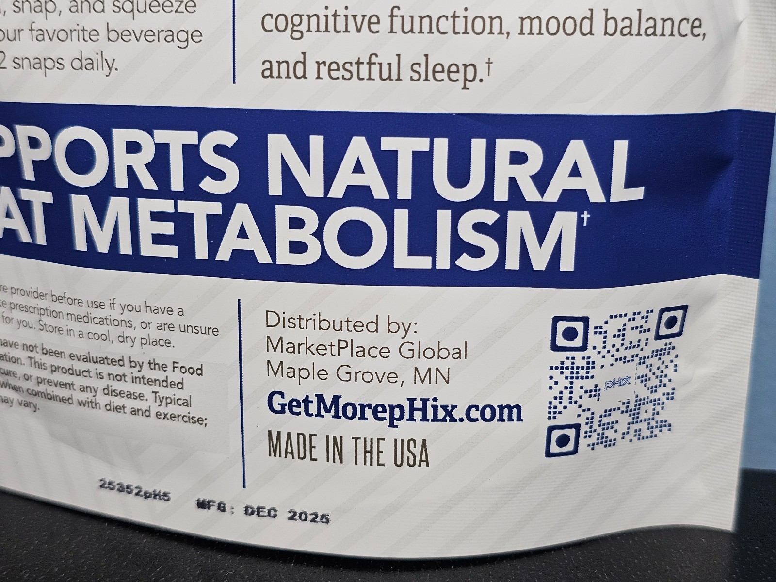 Marketplace Global pHix Fat Burning 30 Snap Packs - New / Sealed! Exp 12/2027