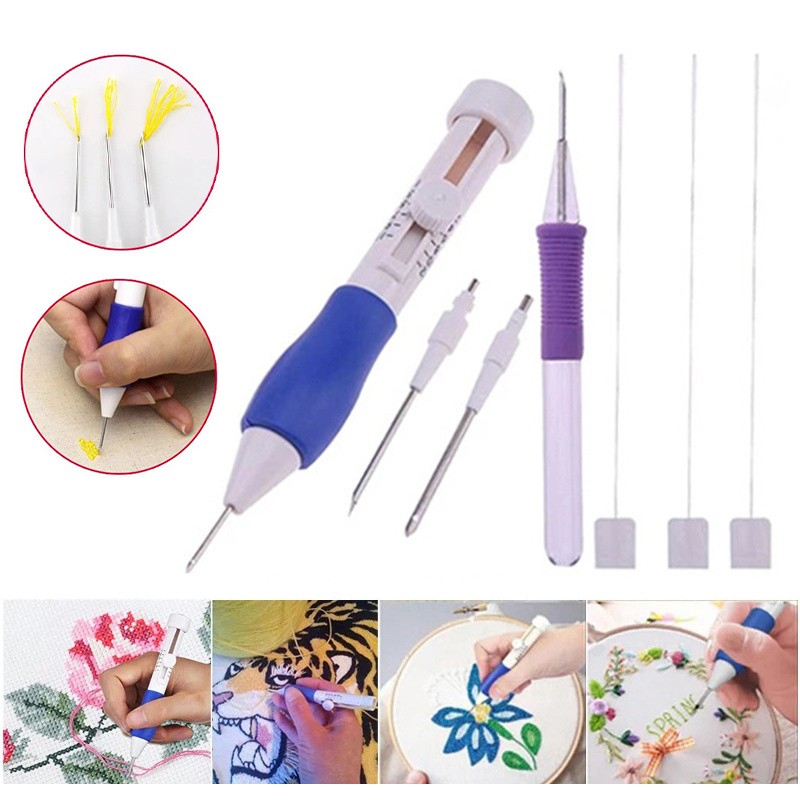 DIY Embroidery Pen Set Stitching Thread Tool Sewing Craft Kit With Storage Box