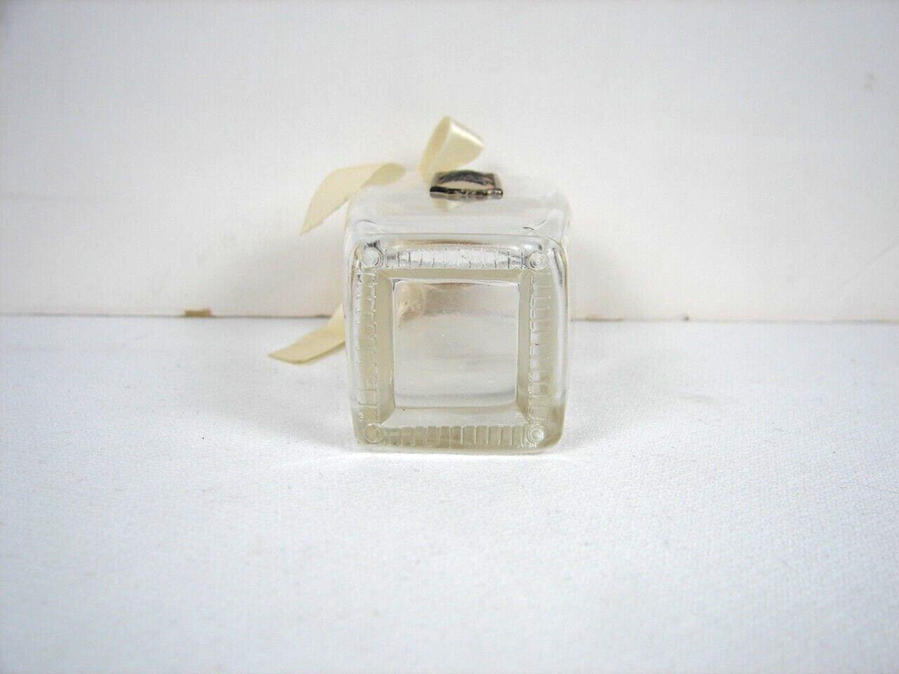 Vintage Cellini Crystal Empty Perfume Bottle With Cork Stopper
