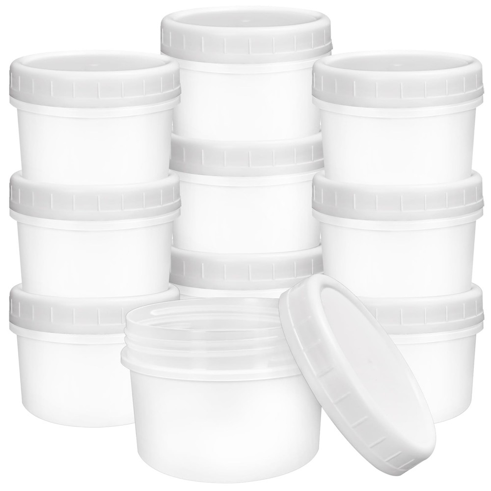 ISUSSER 10 Pack 4oz Reusable Small Plastic Containers with Screw Clear white