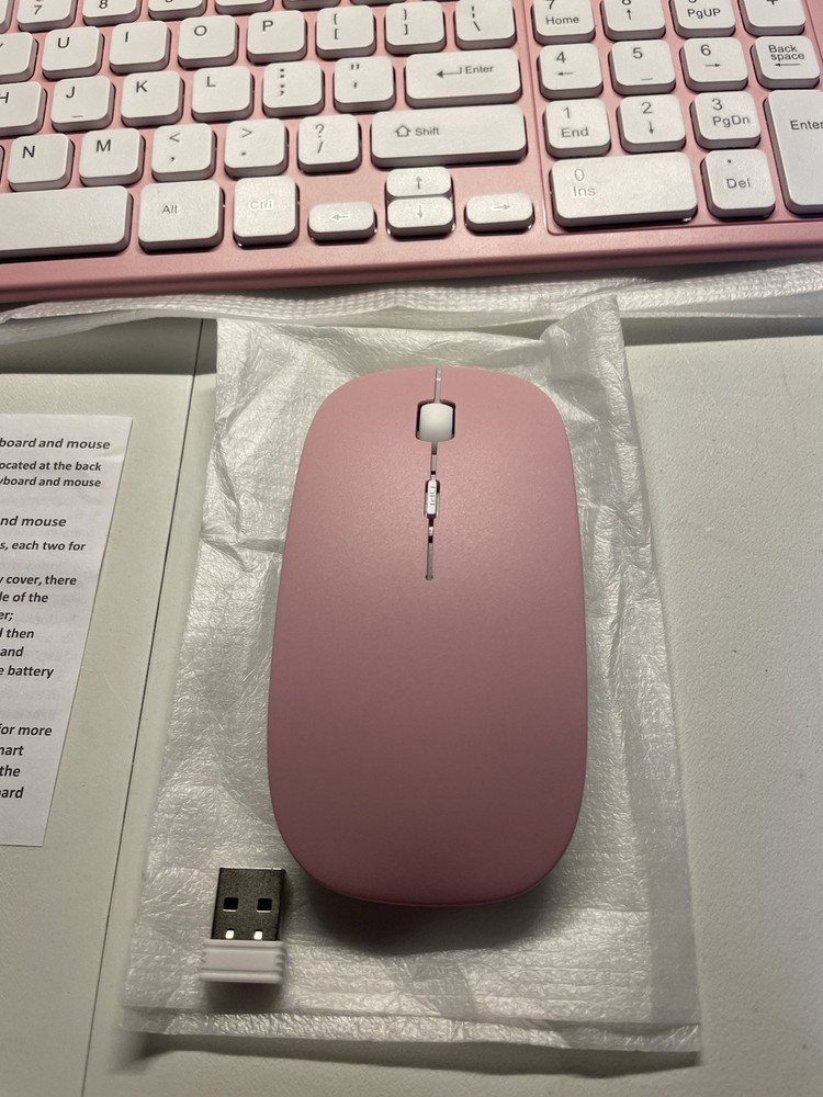 mini pink wireless keyboard and mouse 100% Tested WORKS