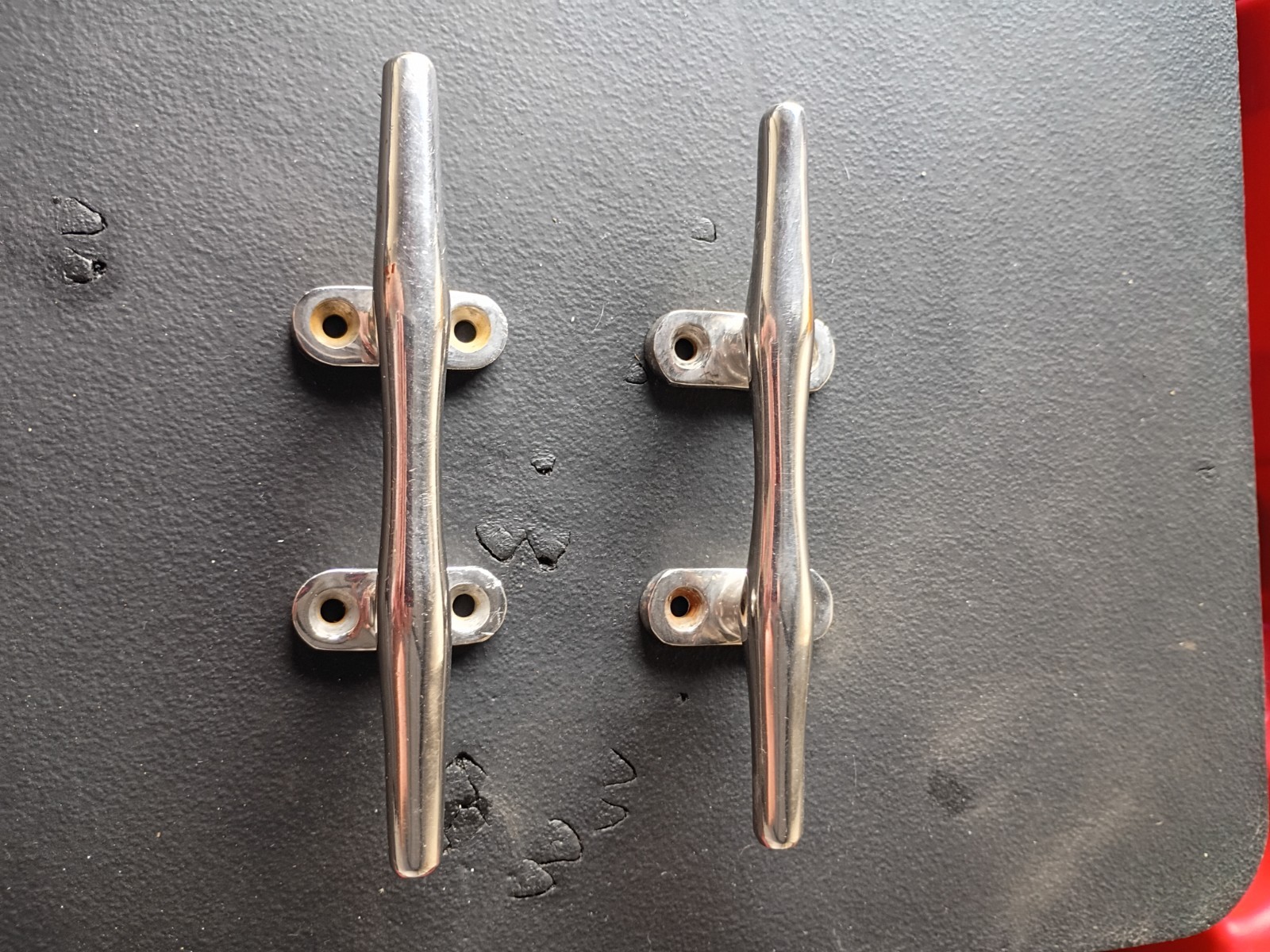 Vintage stainless steel Boat Cleats Set of 2