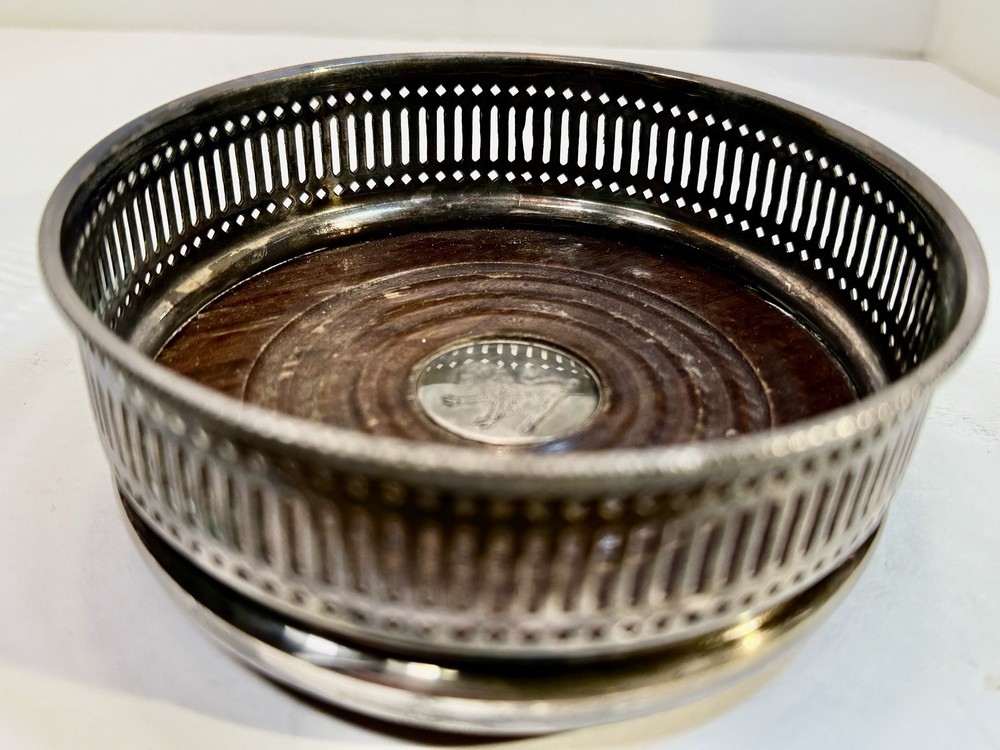 Sheffield English Silver Wine Bottle Coaster